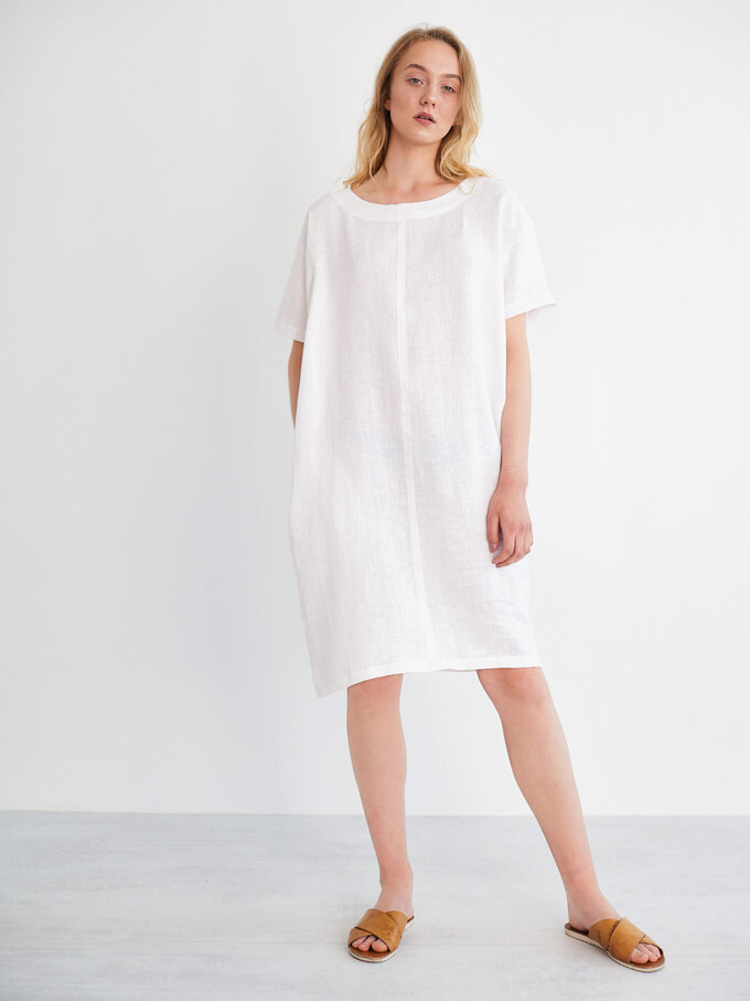 Bild 4 von VENICE Leinen-Tunikakleid in White, you can also choose other colors above von ALBERALKIRK