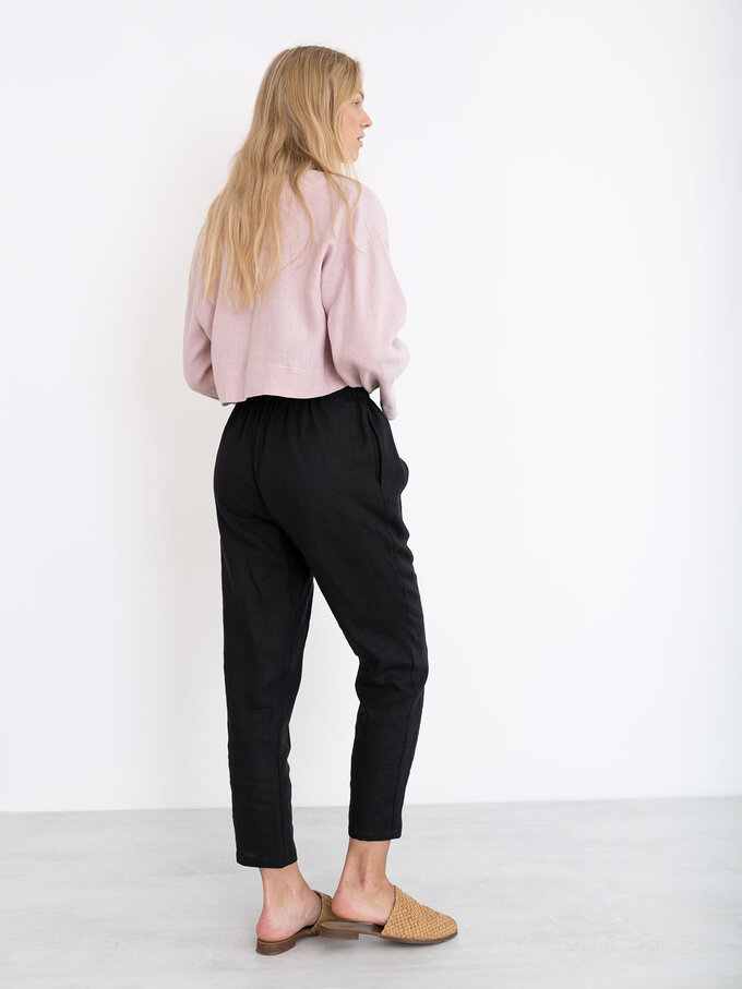 Image 4 of VICTORIA Linen Tie Front Top in Apple Blossom from ALBERALKIRK