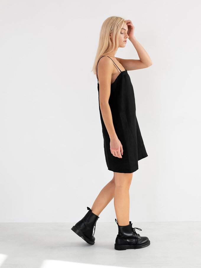 Bild 5 von VIOLET Leinen Slip-Kleid in Black, you can also choose other colors above von ALBERALKIRK