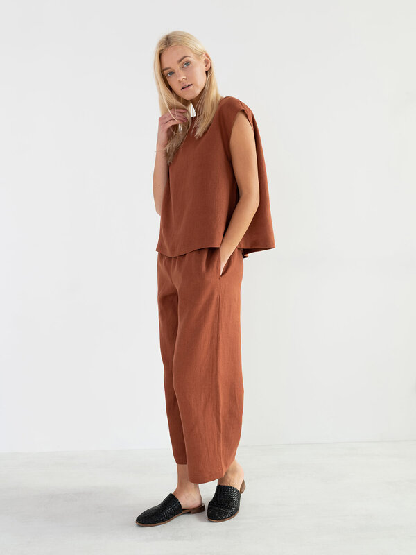 Image 1 of YARA Linen Top in Rust from Love and Confuse