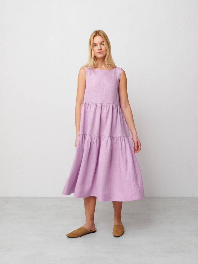 Bild 2 von AGOTA Ärmelloses Leinen Midikleid in Lilac, you can also choose other colors above von Love and Confuse