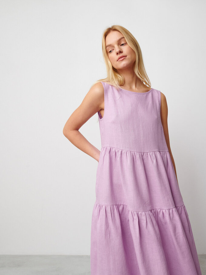 Bild 3 von AGOTA Ärmelloses Leinen Midikleid in Lilac, you can also choose other colors above von Love and Confuse