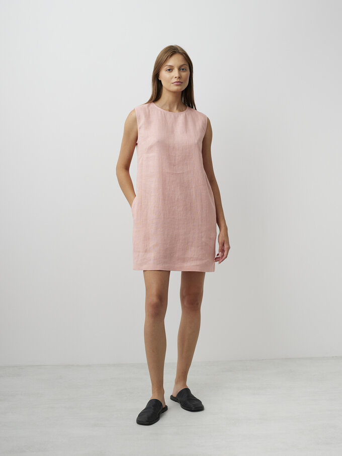 Image 3 of AJA Sleveless Linen Dress in Pink Spanish from Love and Confuse