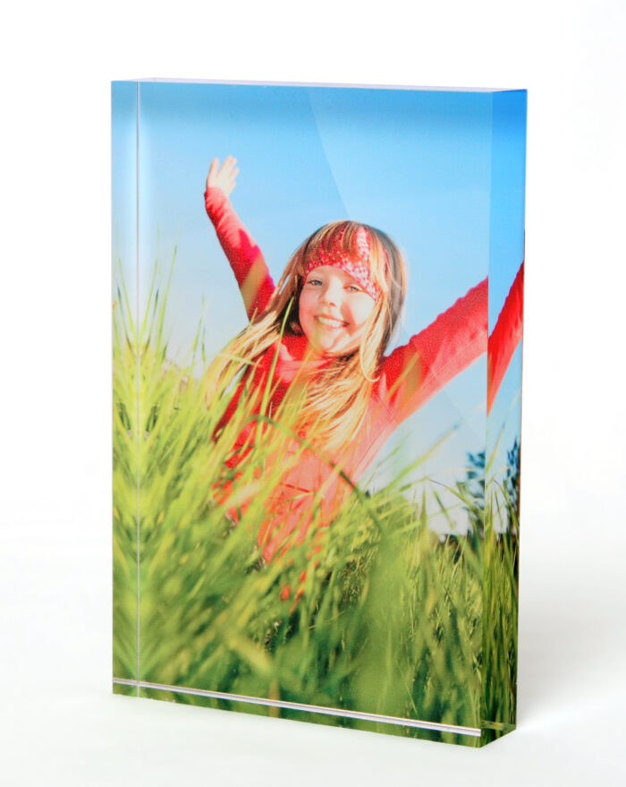 upright acrylic photo block
