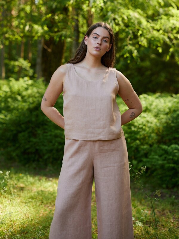Bild 1 von CALI Leinen Tanktop in Rosa mit Braun von Love and Confuse