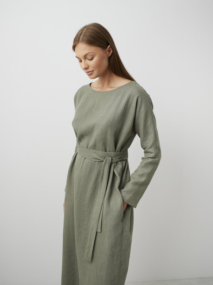 Bild 2 von DAWN Leinenkleid Midi & Maxi in Sage Green, you can also choose other colors above von ALBERALKIRK