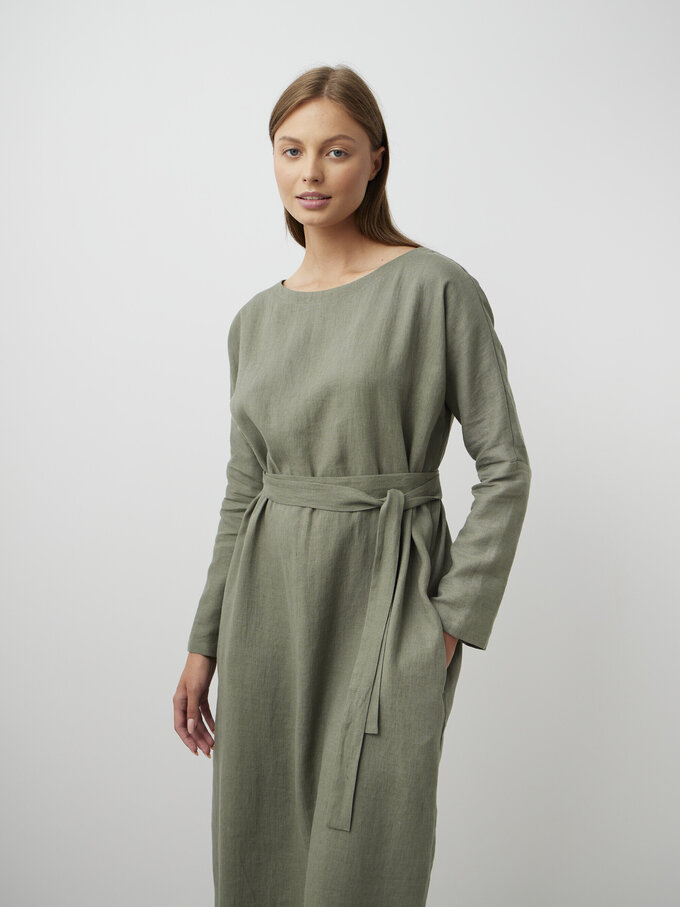 Bild 4 von DAWN Leinenkleid Midi & Maxi in Sage Green, you can also choose other colors above von ALBERALKIRK
