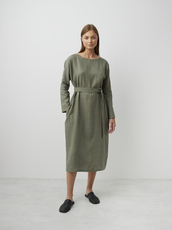 Bild 5 von DAWN Leinenkleid Midi & Maxi in Sage Green, you can also choose other colors above von ALBERALKIRK