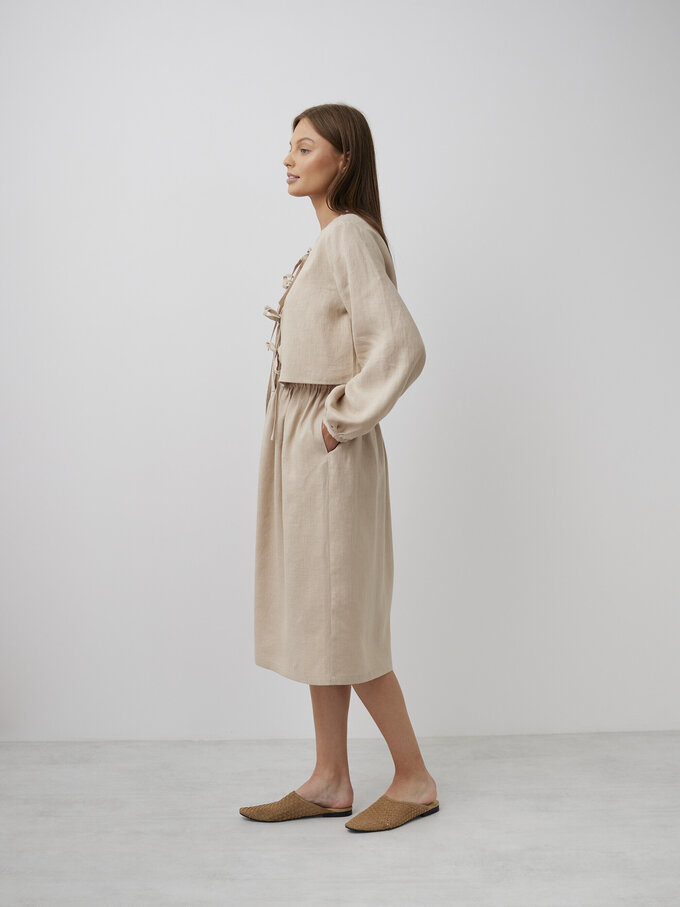 Bild 4 von ELLE Leinenrock mit Raffung in Beige, you can also choose other colors above von ALBERALKIRK