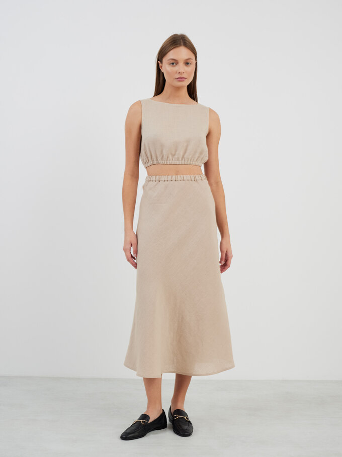 Bild 2 von ETHNA - Locker geschnittenes Leinentop in Beige von ALBERALKIRK