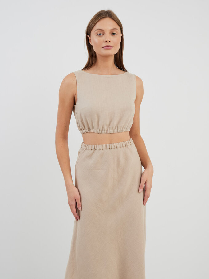 Bild 3 von ETHNA - Locker geschnittenes Leinentop in Beige von ALBERALKIRK