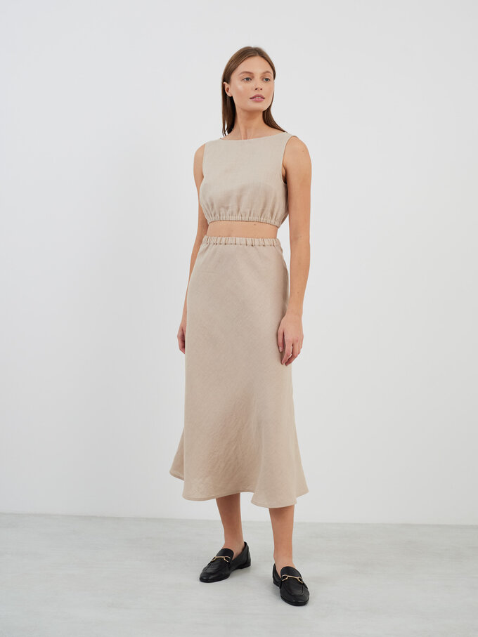 Bild 5 von ETHNA - Locker geschnittenes Leinentop in Beige von ALBERALKIRK