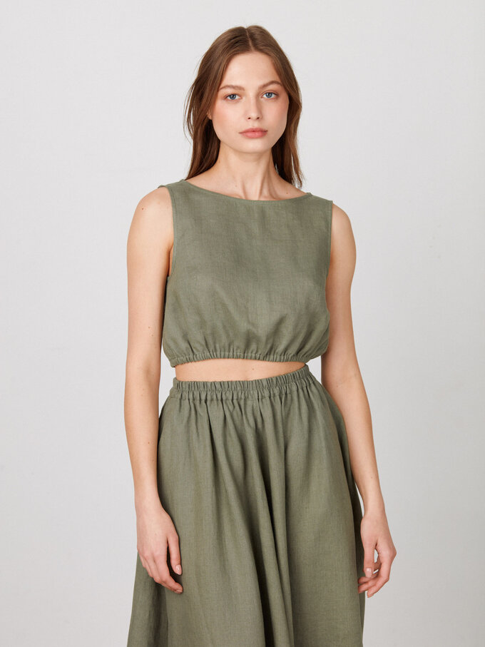 Image 4 of ETHNA Tank Top in Sage Green from ALBERALKIRK