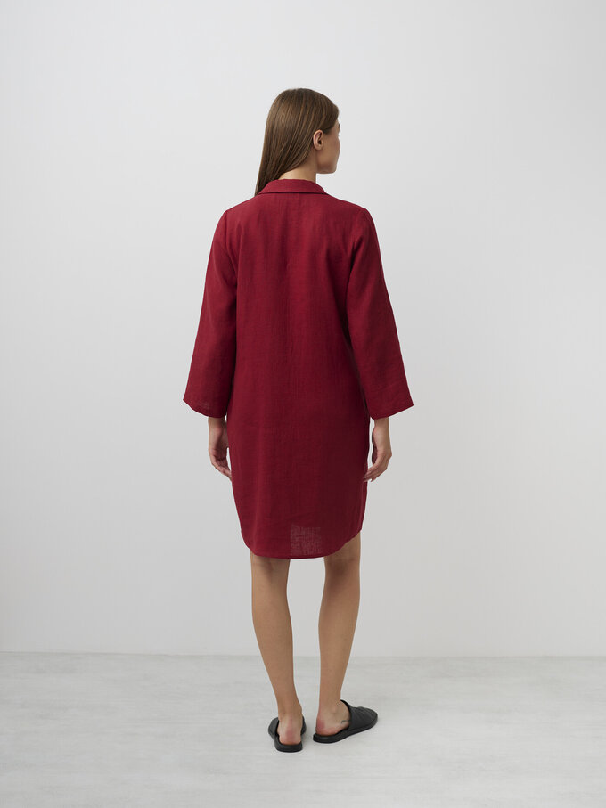 Bild 5 von GIANNA Leinen Tunika Kleid in Cherry Red, you can also choose other colors above von ALBERALKIRK