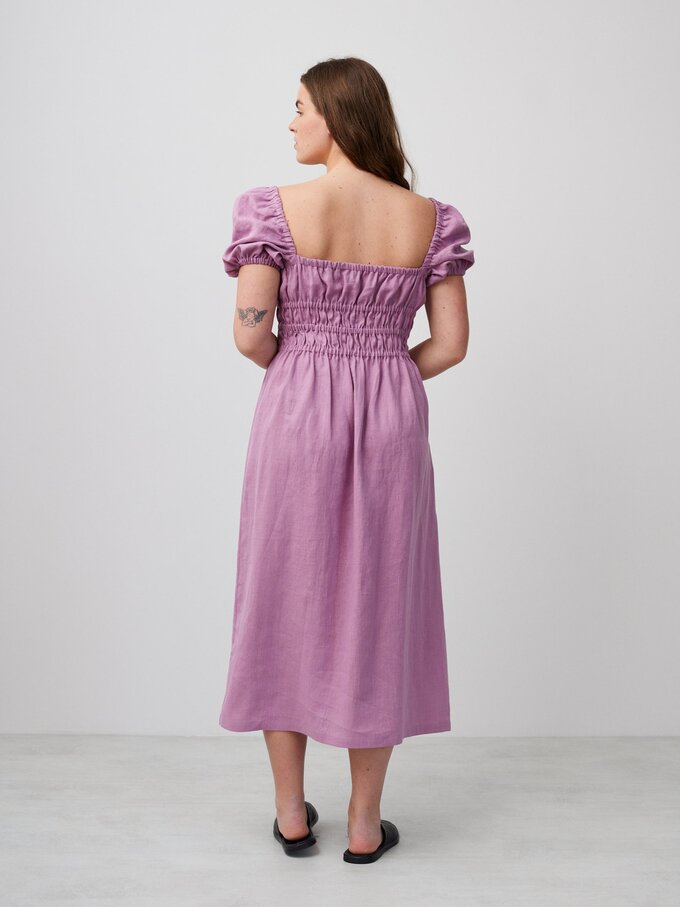 Bild 6 von HOLIDAY Leinenkleid mit Puffärmeln in Leuchtendes Orchideenlila von ALBERALKIRK