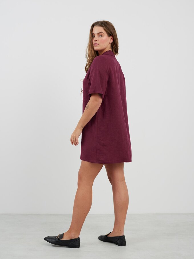 Bild 5 von IDA Hemdkleid aus Leinen in Aubergine von ALBERALKIRK