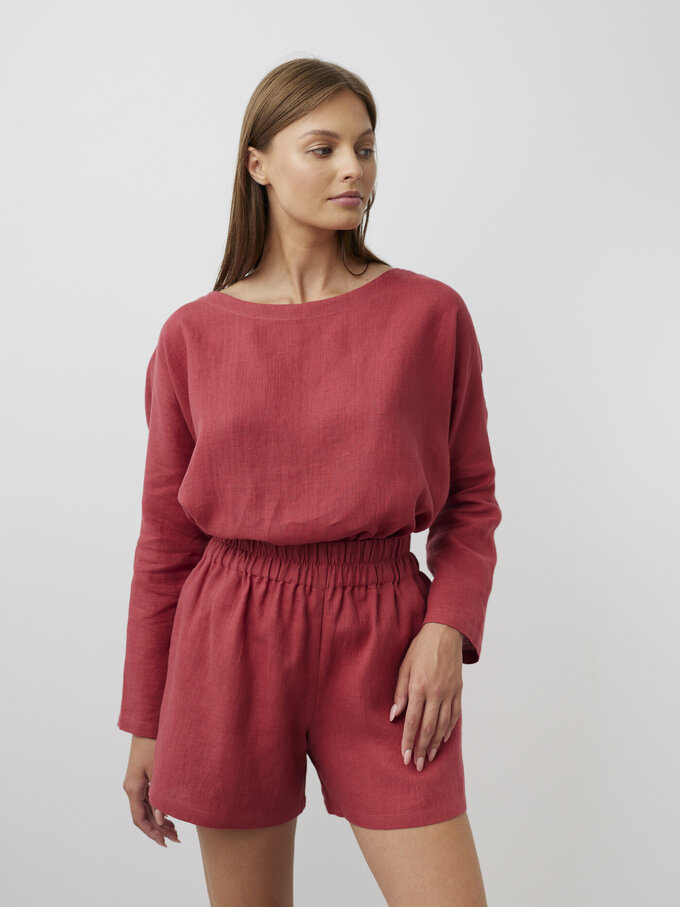 Bild 4 von ISLA - Hochgeschnittene Leinen Shorts in Raspberry, you can also choose other colors above von ALBERALKIRK