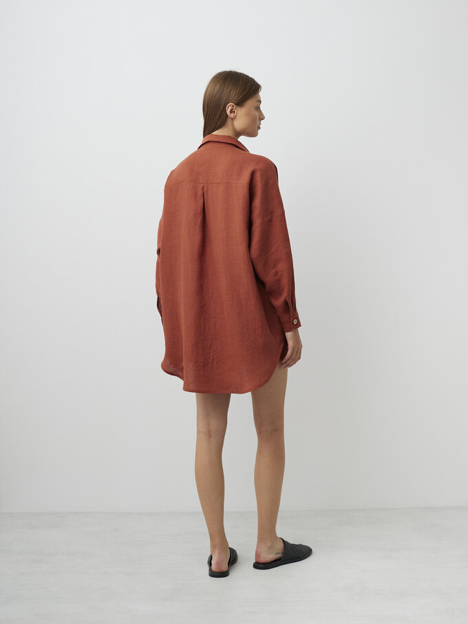 Bild 6 von ISLA - Hochgeschnittene Leinen Shorts in Rust, you can also choose other colors above von ALBERALKIRK
