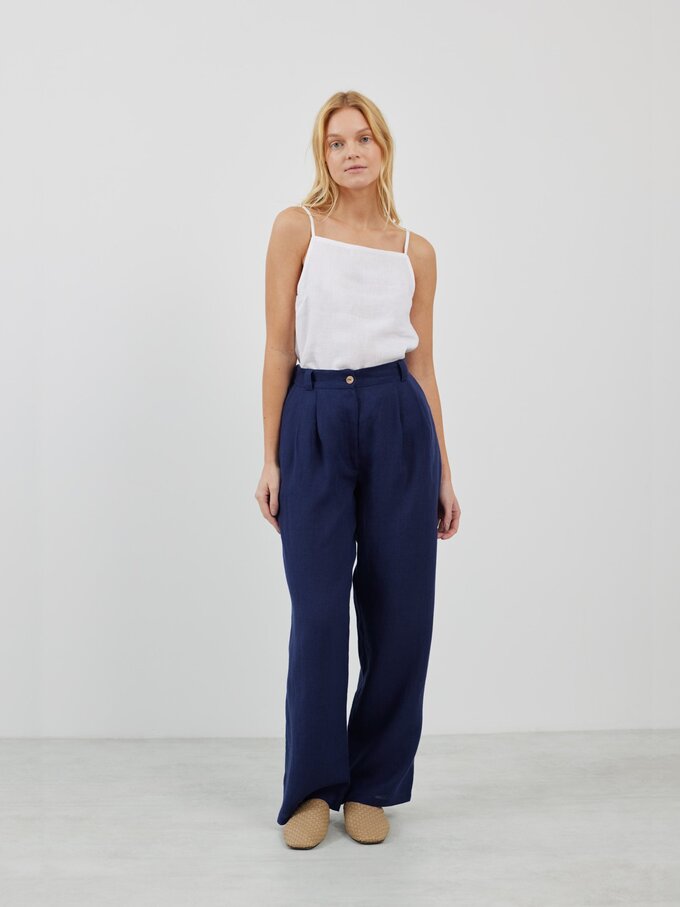 Bild 3 von JAMES - Elegante Leinenhose in Marineblau von ALBERALKIRK