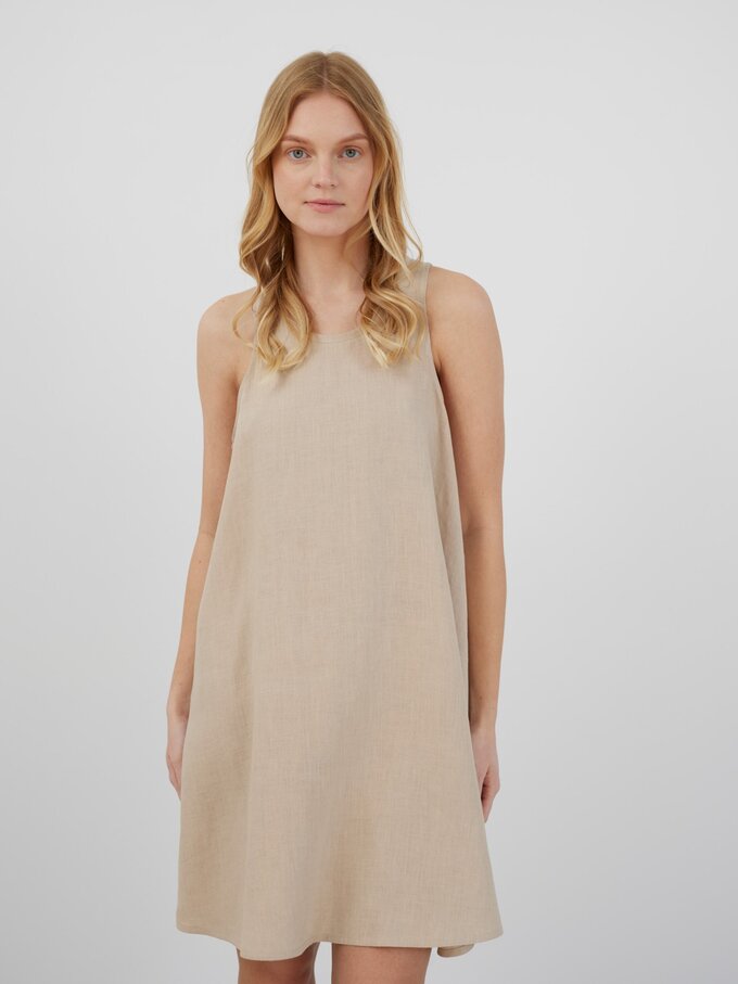 Image 4 of LILY Linen Shift Dress in Beige from ALBERALKIRK