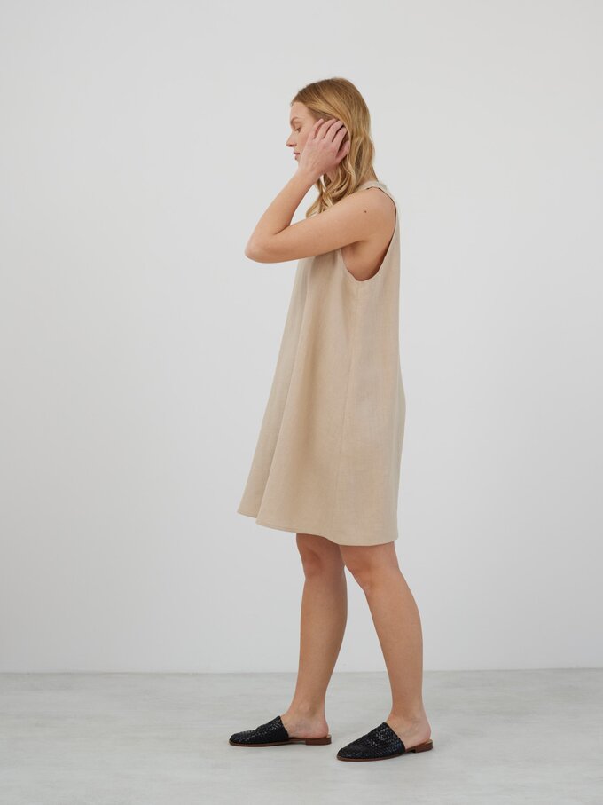 Image 5 of LILY Linen Shift Dress in Beige from ALBERALKIRK