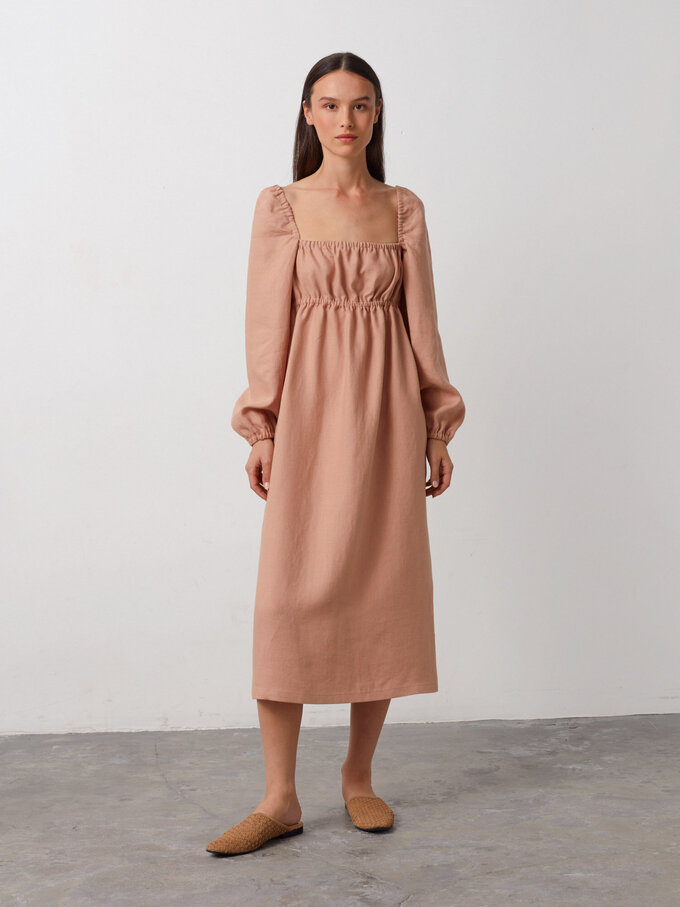 Bild 2 von MARGOT Leinenmidikleid in Camel, you can also choose other colors above von ALBERALKIRK