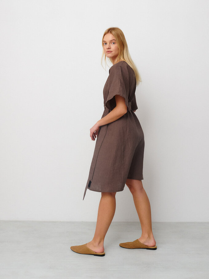 Bild 5 von MARY Leinen Wickelkleid in Cocoa, you can also choose other colors above von ALBERALKIRK