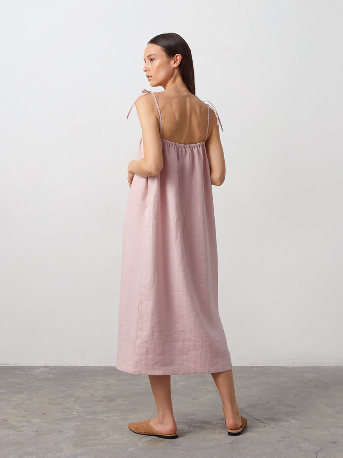 Bild 5 von MINT Leinenkleid mit Bindeträgern in von ALBERALKIRK