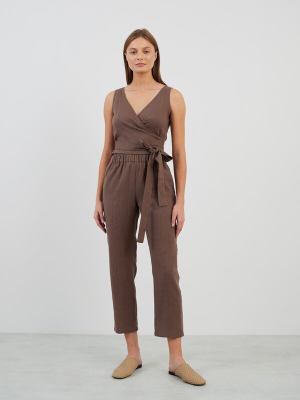 Image 1 of OLIVER High Waisted Pants in Cocoa from ALBERALKIRK