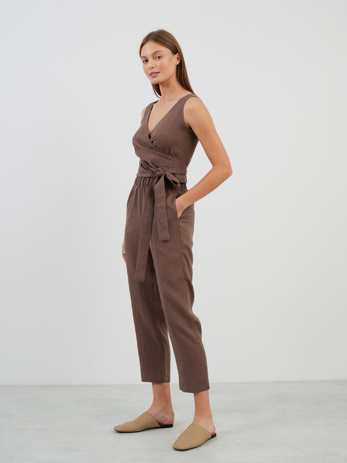 Image 2 of OLIVER High Waisted Pants in Cocoa from ALBERALKIRK