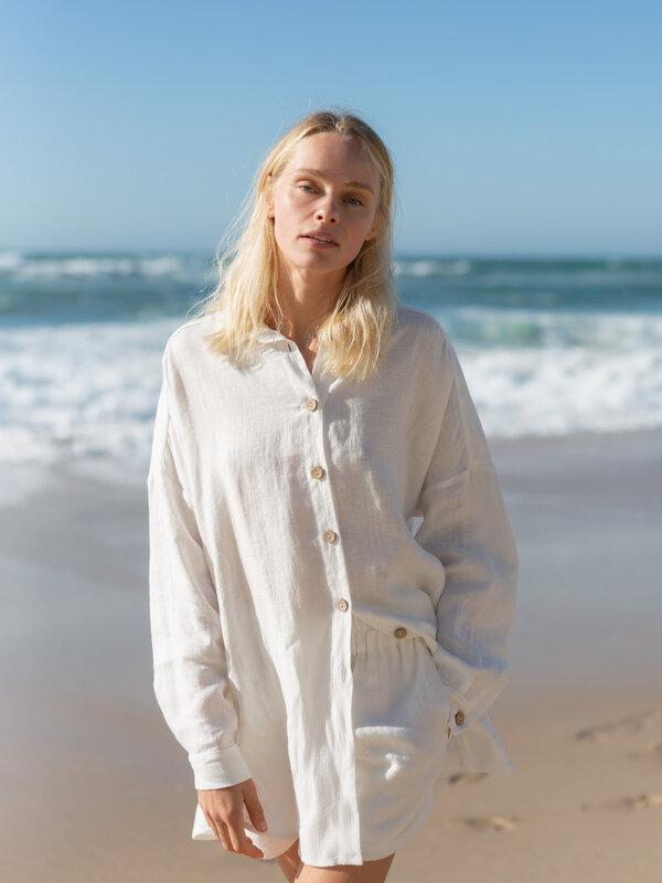 Image 1 of PINE Oversized Linen Shirt in Ivory from Love and Confuse