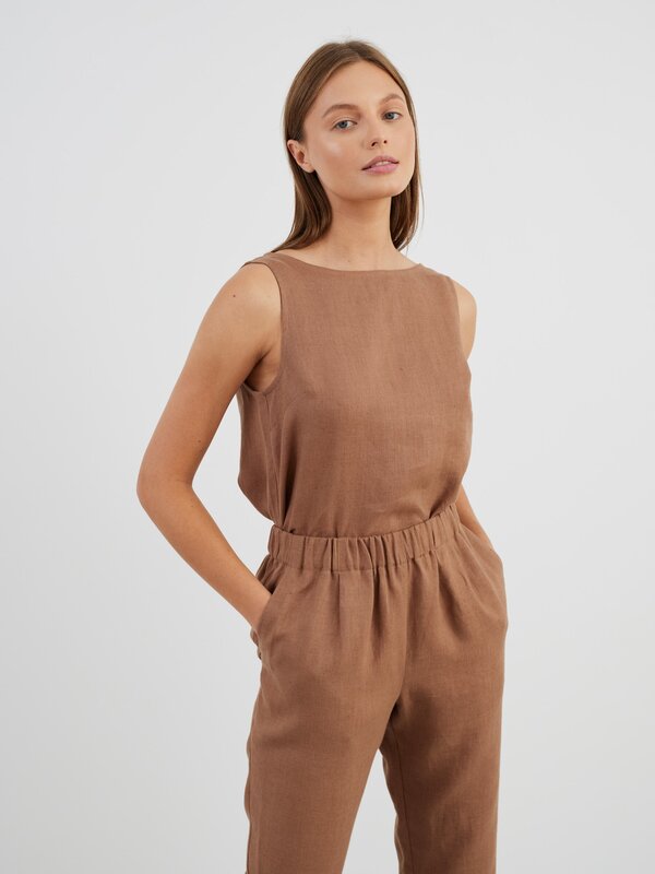 Bild 1 von SONATE Leinen-Tanktop in Braun von ALBERALKIRK