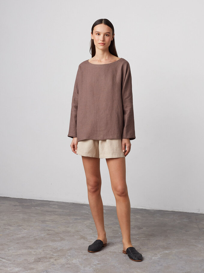 Bild 2 von RUMI Langarmshirt aus Leinen in Cocoa, you can also choose other colors above von ALBERALKIRK