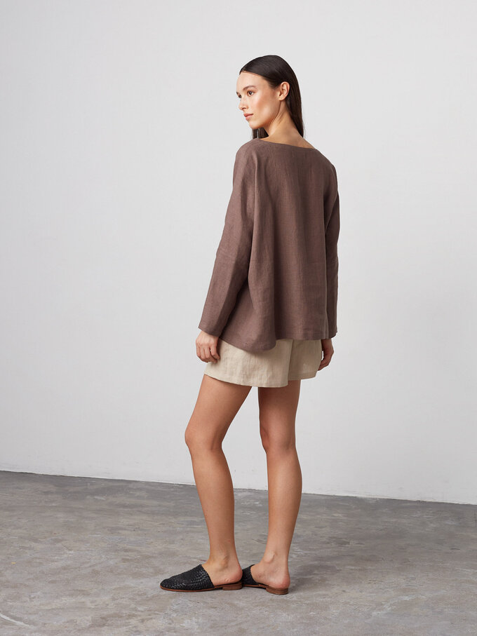 Bild 5 von RUMI Langarmshirt aus Leinen in Cocoa, you can also choose other colors above von ALBERALKIRK