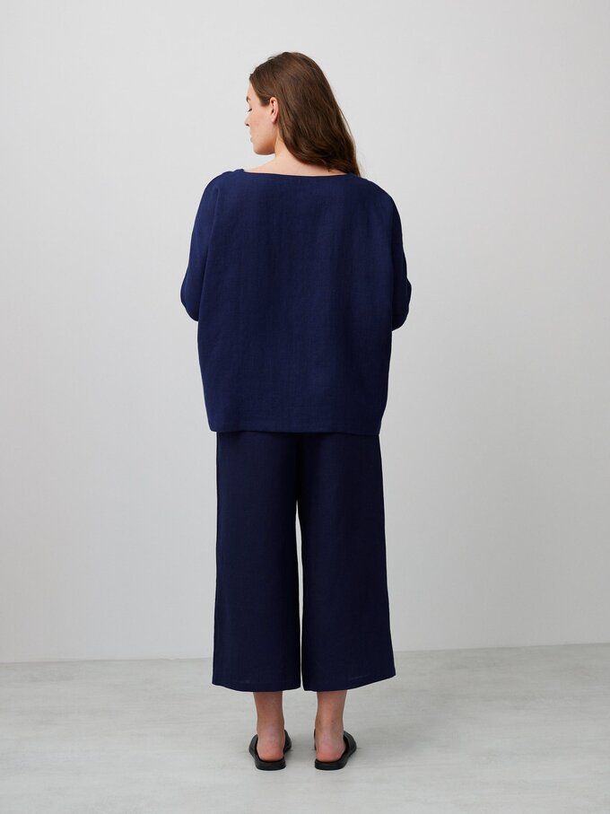 Bild 5 von RUMI Langarmshirt aus Leinen in Marineblau von ALBERALKIRK