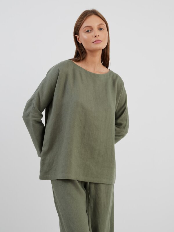 Bild 1 von RUMI Langarmshirt aus Leinen in Salbeigrün von ALBERALKIRK