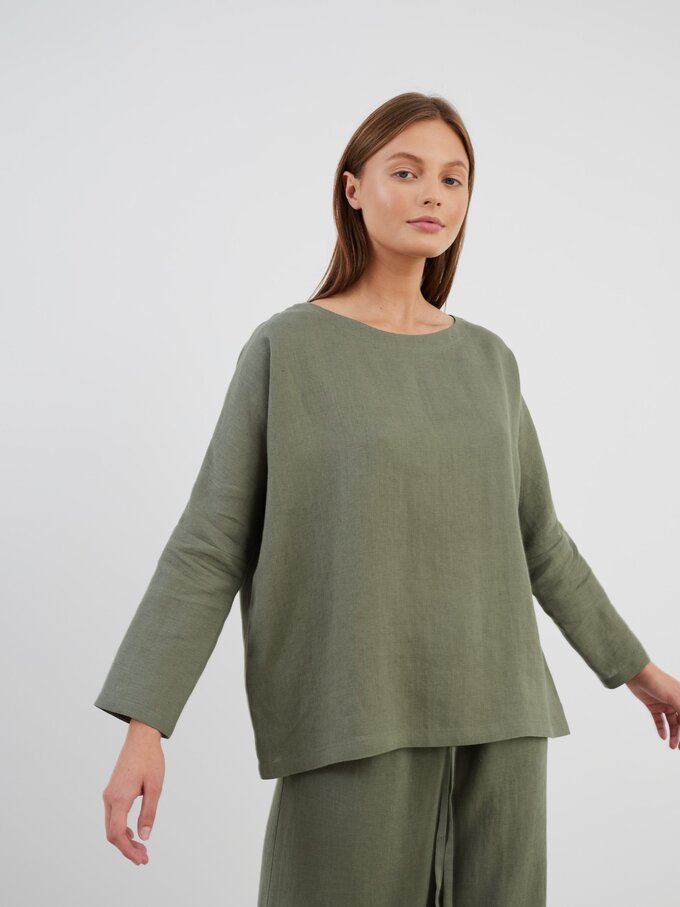 Bild 3 von RUMI Langarmshirt aus Leinen in Salbeigrün von ALBERALKIRK