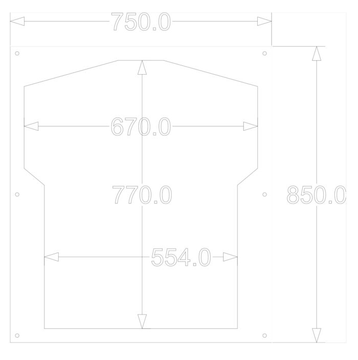 shirt frame dimensions