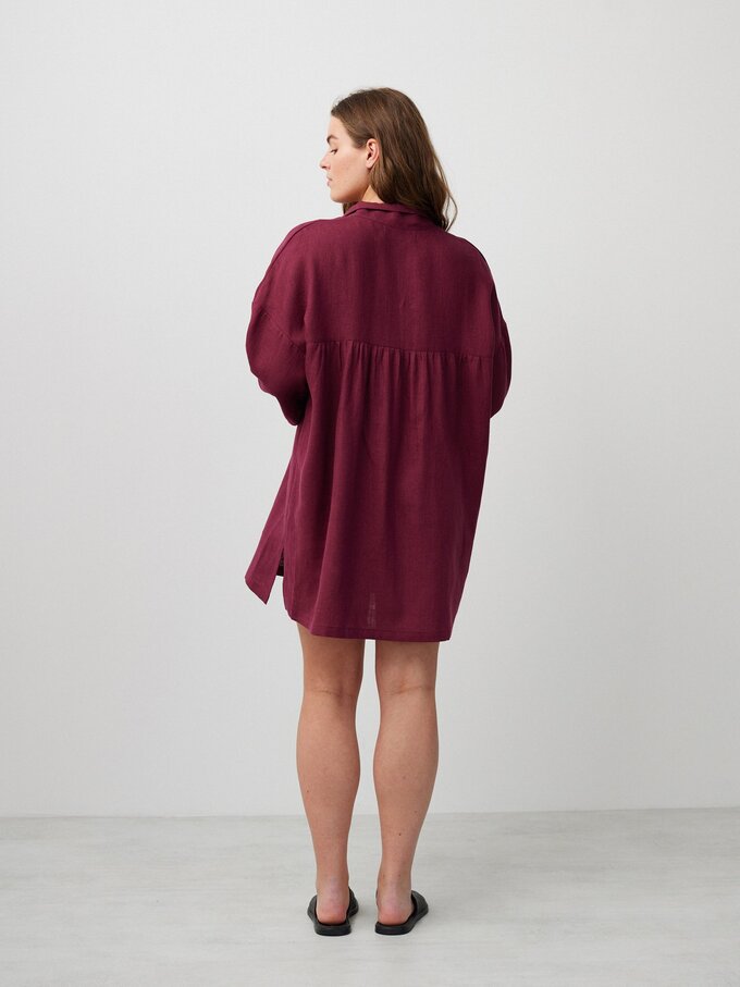 Bild 6 von SKY Leinen Strandkleid in Aubergine von ALBERALKIRK