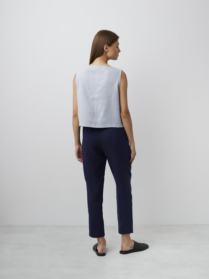 Image 5 of SONATE Linen Tank Top in Bluestone from ALBERALKIRK
