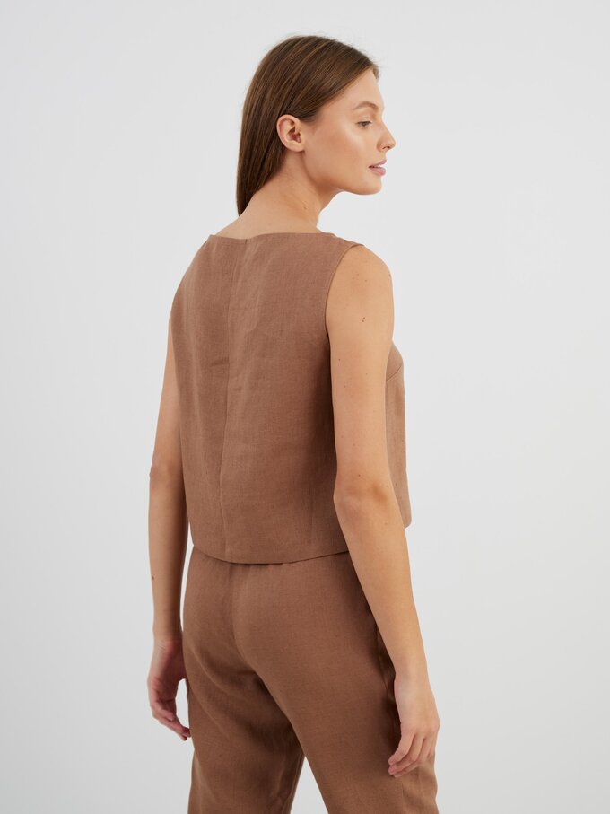 Bild 5 von SONATE Leinen-Tanktop in Braun von ALBERALKIRK