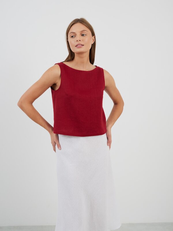 Bild 1 von SONATE Leinen-Tanktop in Kirschrot von ALBERALKIRK