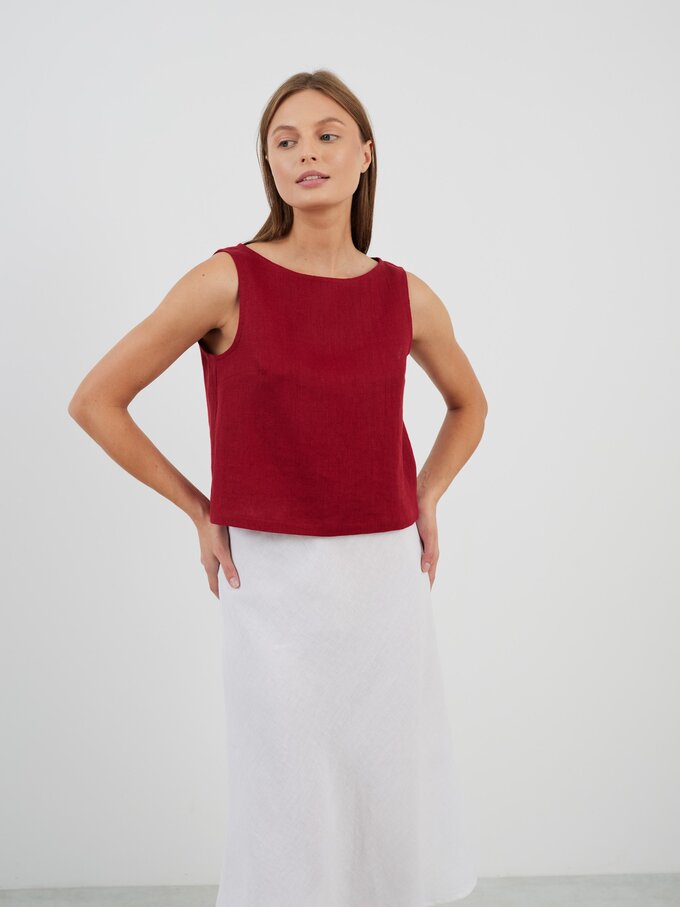 Bild 1 von SONATE Leinen-Tanktop in Kirschrot von ALBERALKIRK