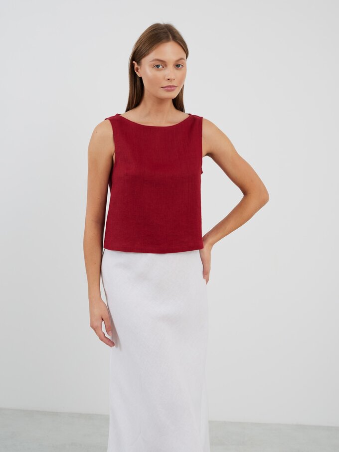 Bild 3 von SONATE Leinen-Tanktop in Kirschrot von ALBERALKIRK