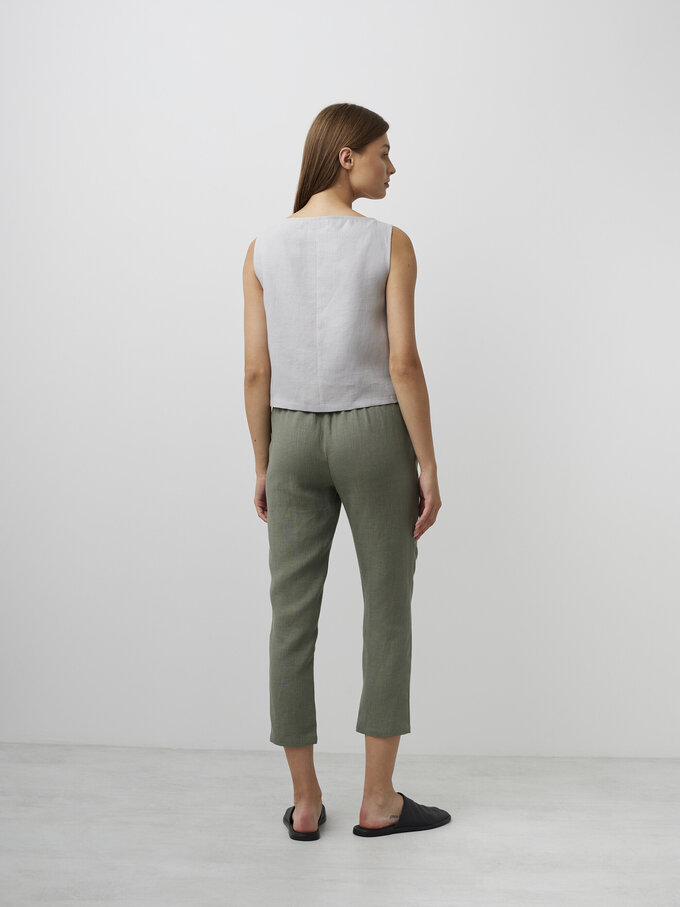Image 6 of SONATE Linen Tank Top in Cloudy Grey from ALBERALKIRK