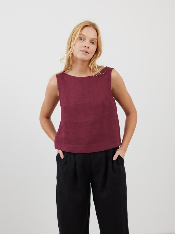 Bild 1 von SONATE Leinen-Tanktop in Aubergine von ALBERALKIRK