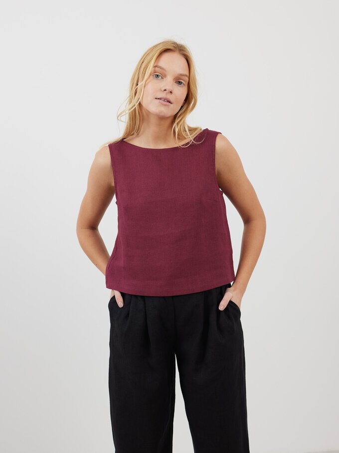Bild 1 von SONATE Leinen-Tanktop in Aubergine von ALBERALKIRK