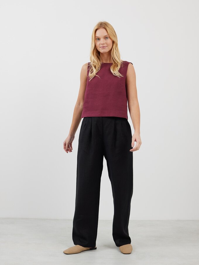 Bild 2 von SONATE Leinen-Tanktop in Aubergine von ALBERALKIRK
