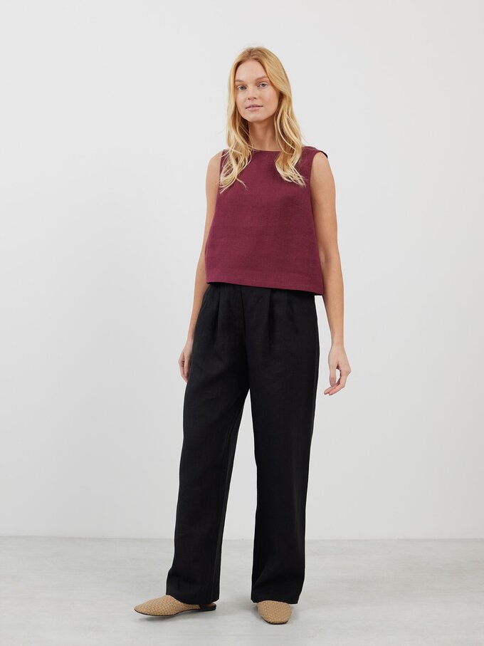 Bild 3 von SONATE Leinen-Tanktop in Aubergine von ALBERALKIRK