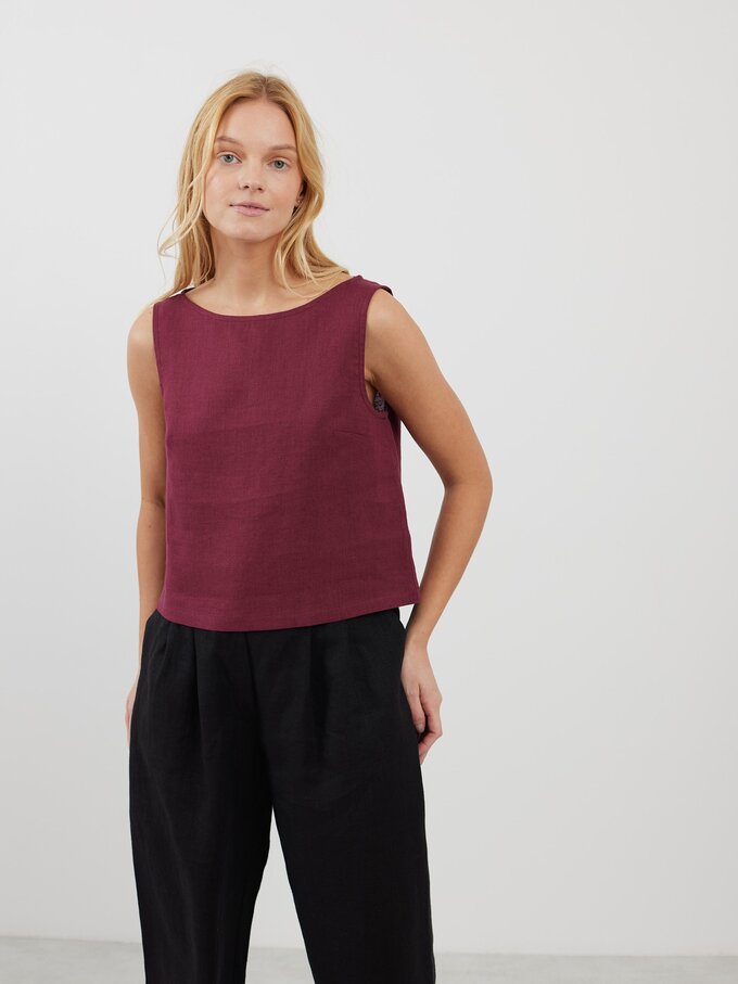 Bild 4 von SONATE Leinen-Tanktop in Aubergine von ALBERALKIRK